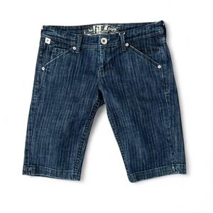 !iT Jeans Pinstripe Bermuda Denim Jorts